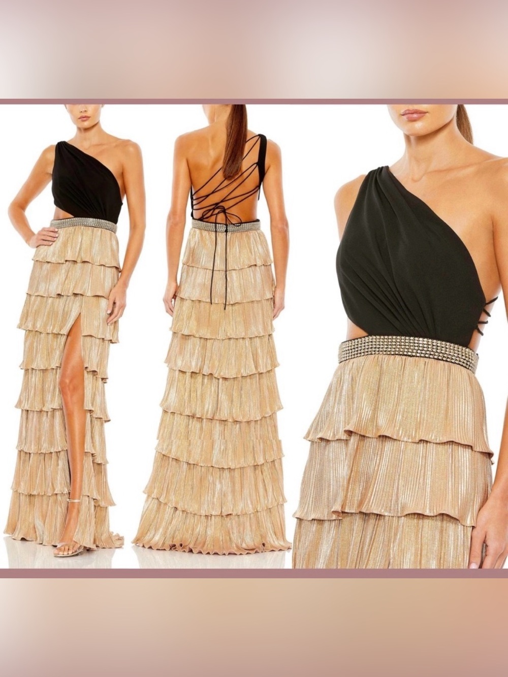 MAC DUGGAL Tiered Ruffle Formal Dress